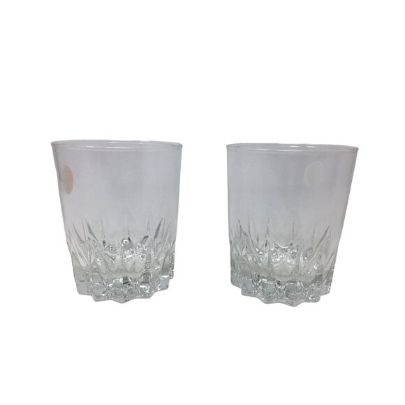 Vintage Set of 2 Clear Glass Cocktail Glasses- 3 inches tall - Picture 2 of 6
